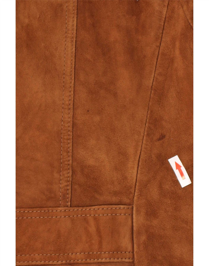 Vintage Herren Wildlederjacke UK 38 Mittelbraunes Leder
