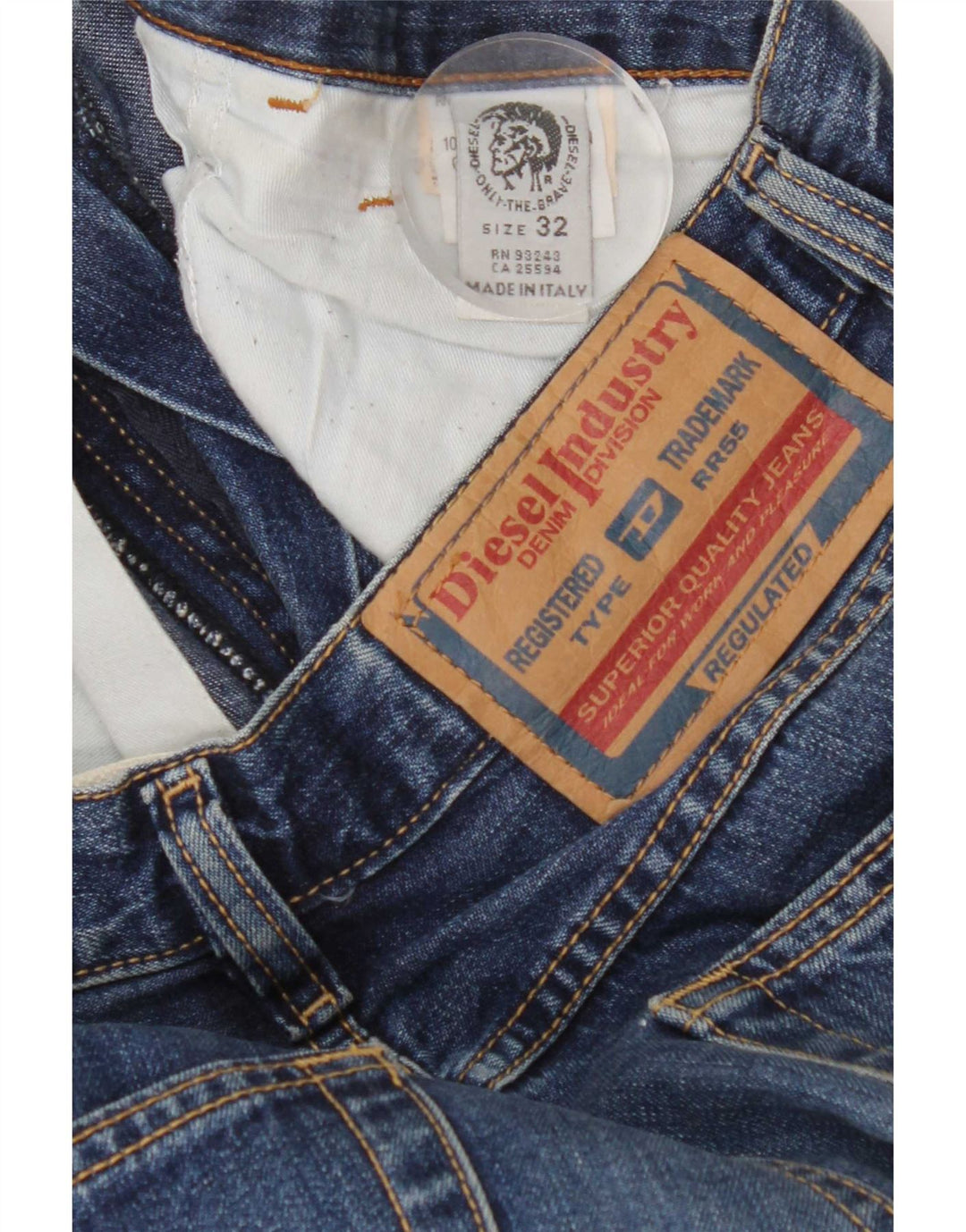 Diesel Herren Bootcut Jeans W32 L33 Blaue Baumwolle