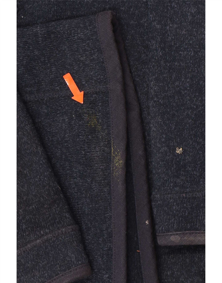 Fat Face Herren-Sweatshirt mit Reißverschluss am Hals, großes marineblau meliertes Polyester