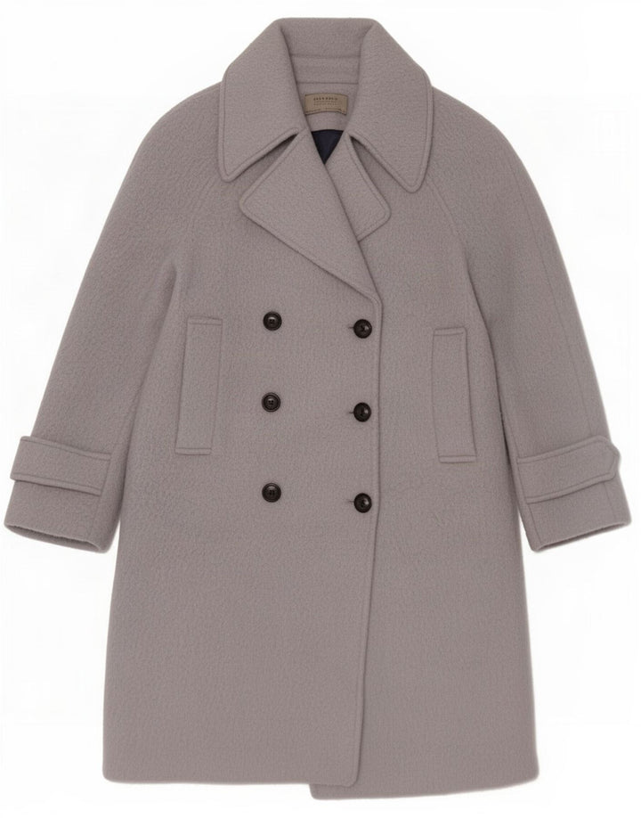 Zara Damen Zweireihiger Mantel UK 10 Small Blau