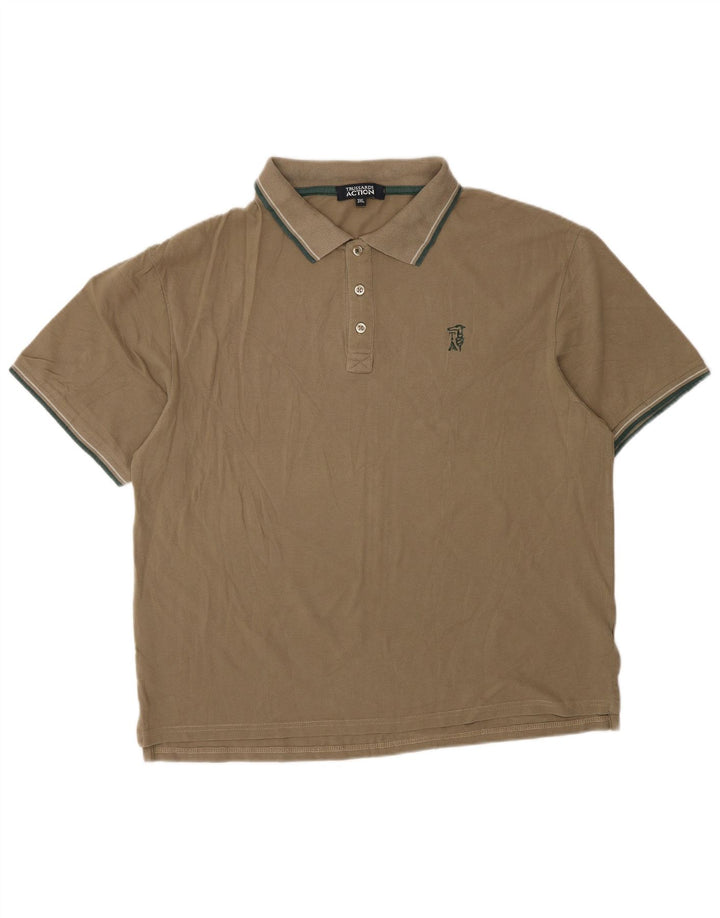 TRUSSARDI Herren Poloshirt 3XL Braun Baumwolle