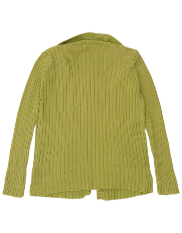Offener Strickjackenpullover für Damen von Zara, UK 14, mittelgrüne Baumwolle