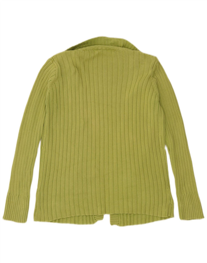 Offener Strickjackenpullover für Damen von Zara, UK 14, mittelgrüne Baumwolle