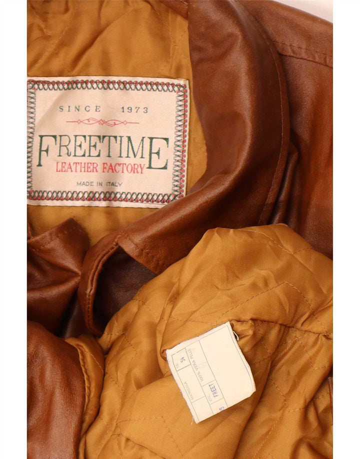 Free Time Herren 4-Knopf-Lederblazer IT 54 2XL Braun