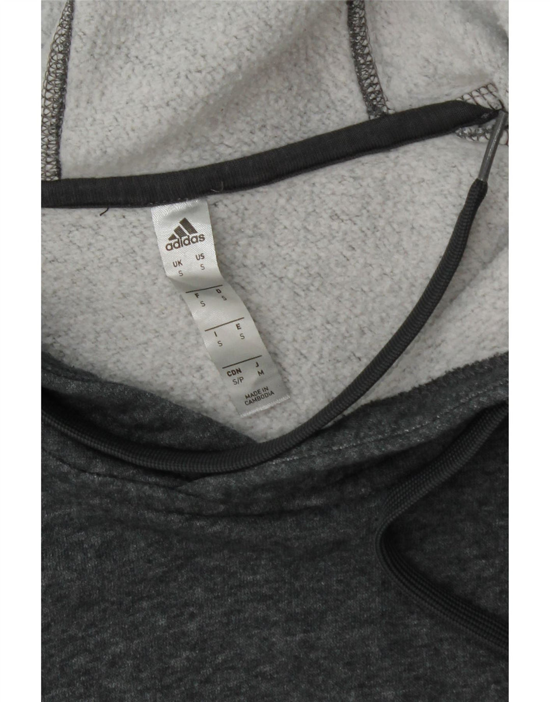 ADIDAS Mens Hoodie Jumper Small Grey Cotton Vintage Adidas and Second-Hand Adidas from Messina Hembry 