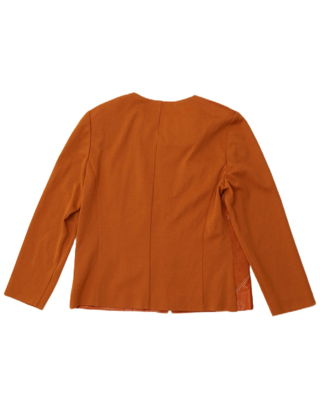 PIERRE CARDIN Damen-Cardigan-Pullover UK 14 Mittelbraune Patchwork-Wolle