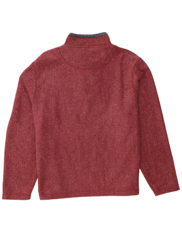 Weird Fish Herren-Fleecepullover mit Reißverschluss am Hals, 4XL, Burgunderrot, Polyester