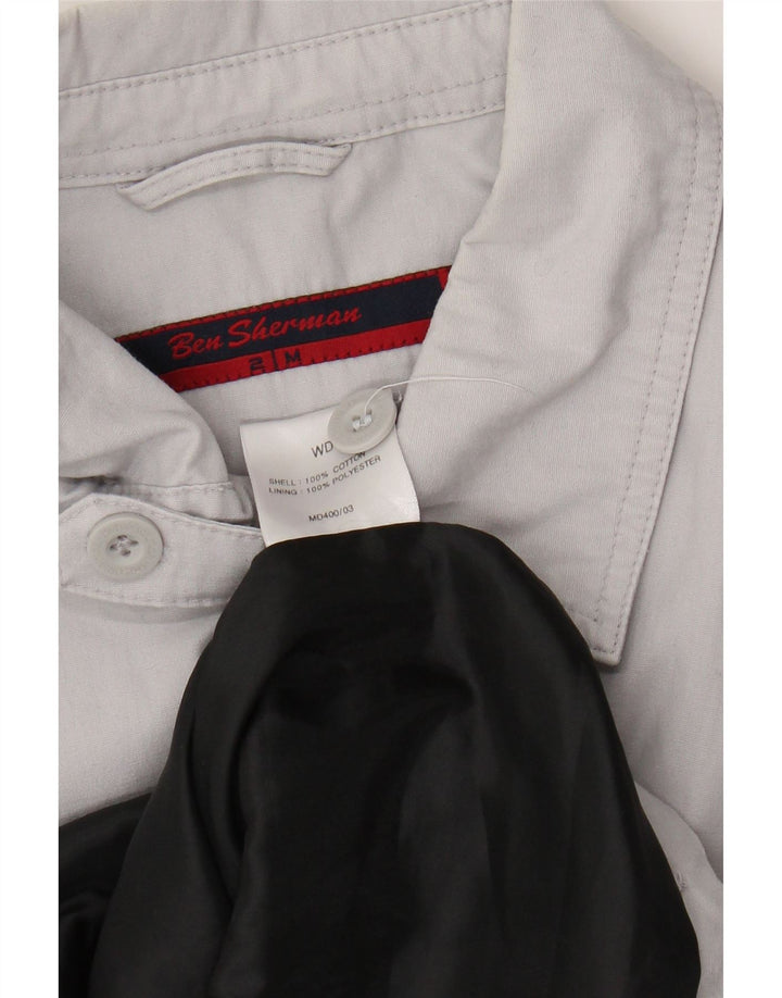 BEN SHERMAN Herren Bomberjacke UK 38 Mittelgraue Baumwolle