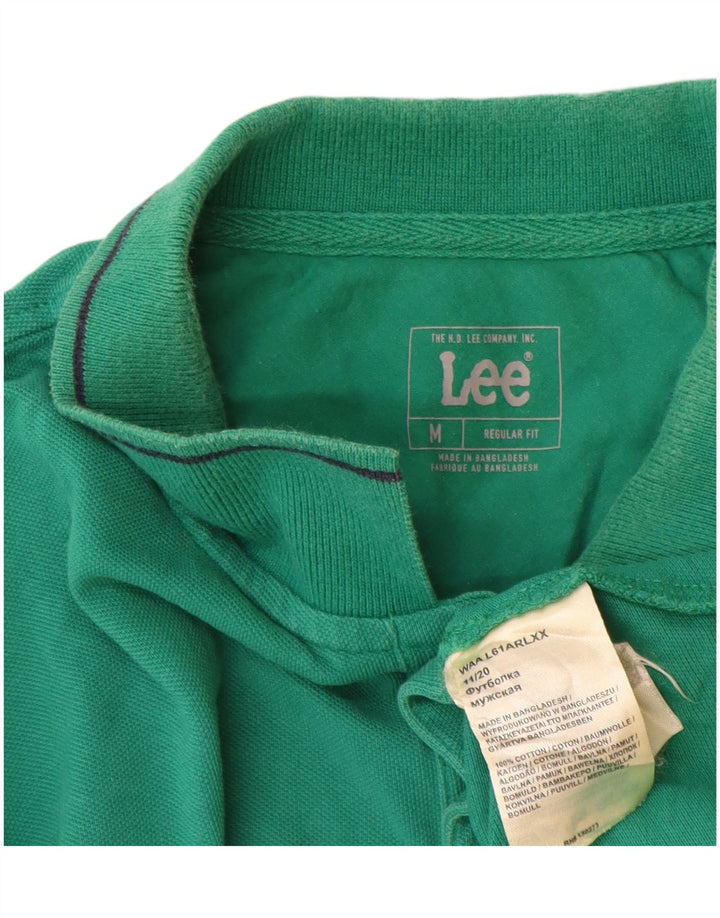Lee Herren-Poloshirt mit normaler Passform, mittelgrüne Baumwolle