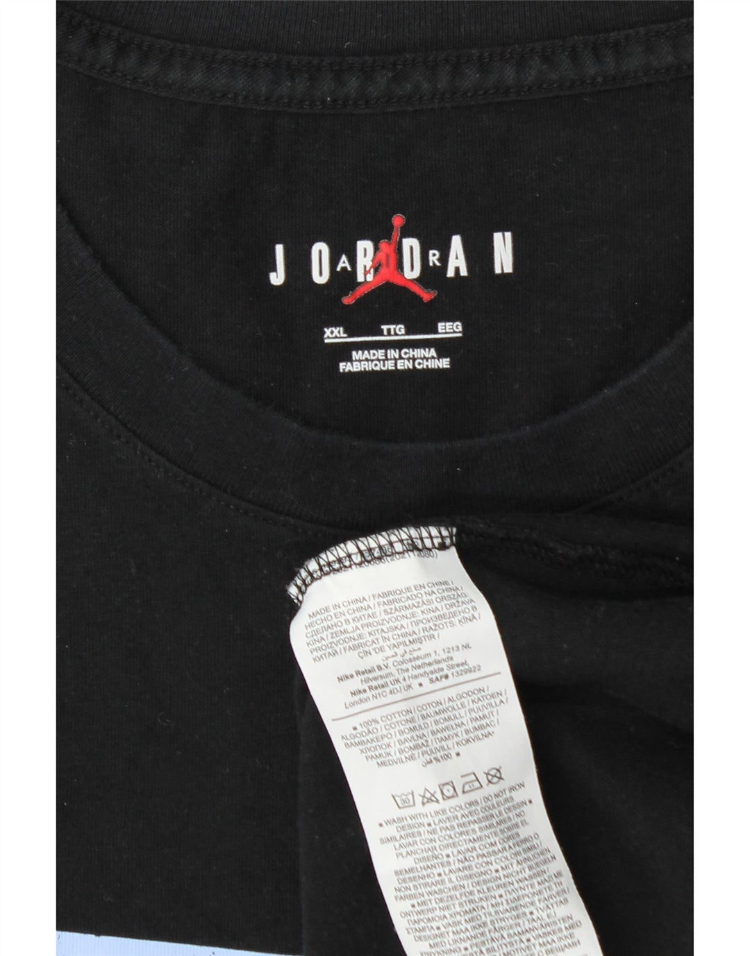 Jordan Herren Grafik T-Shirt Top 2XL Schwarz Baumwolle