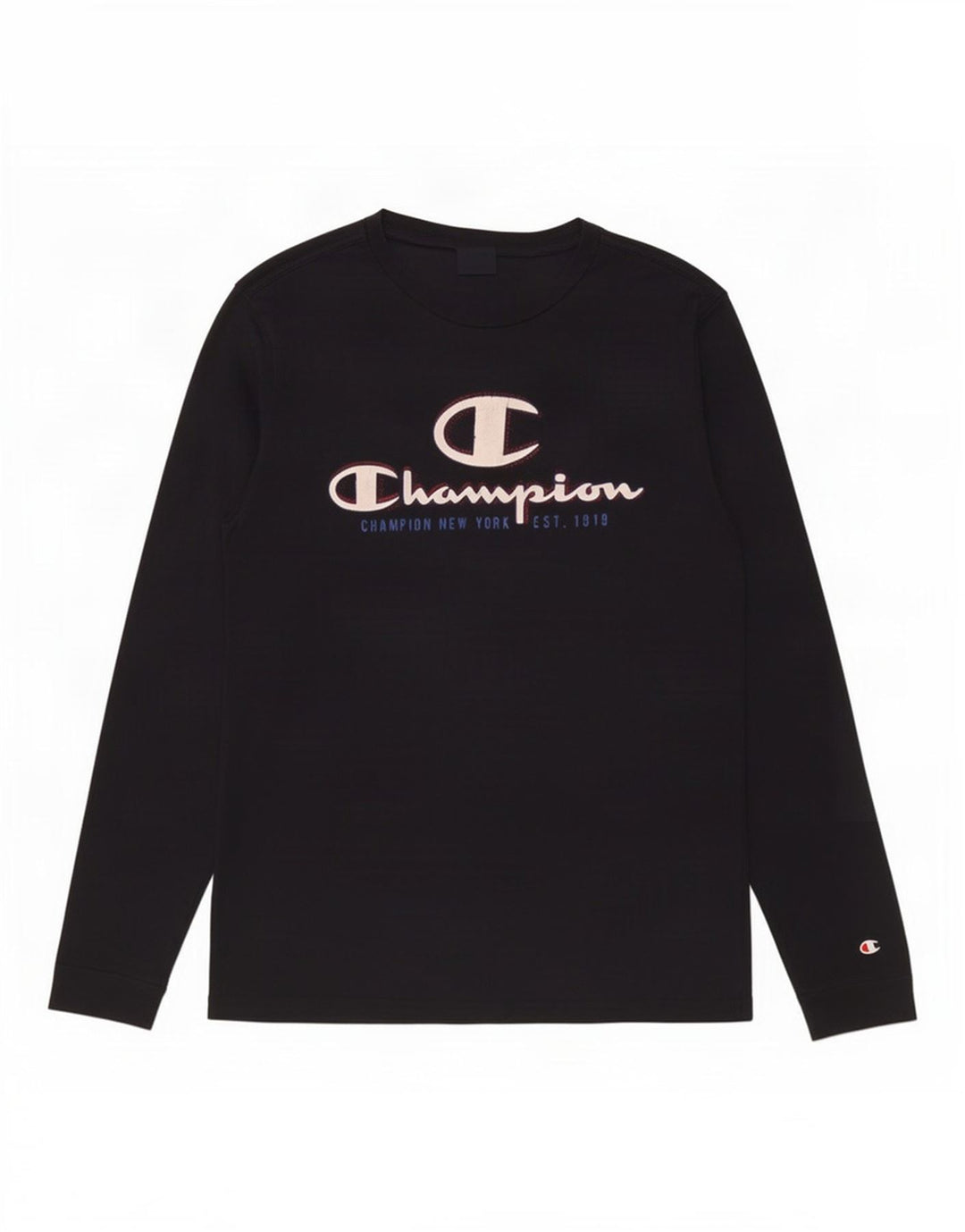 Champion Herren Grafik-Oberteil, langärmelig, mittelblau, Baumwolle