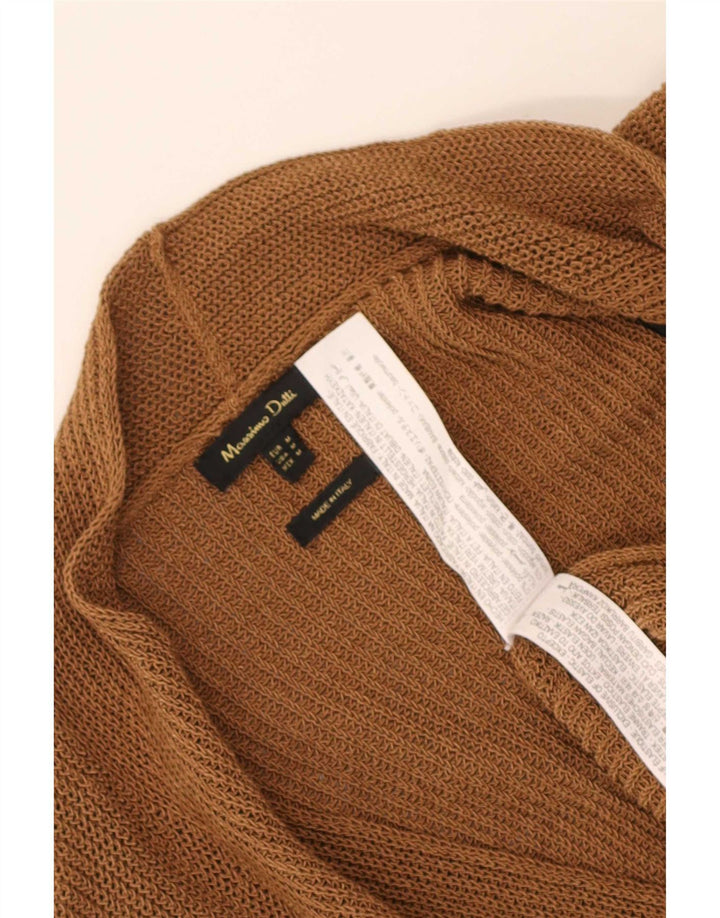 Massimo Dutti Damen Longline-Cardigan-Pullover UK 14 Mittelbraunes Polyester