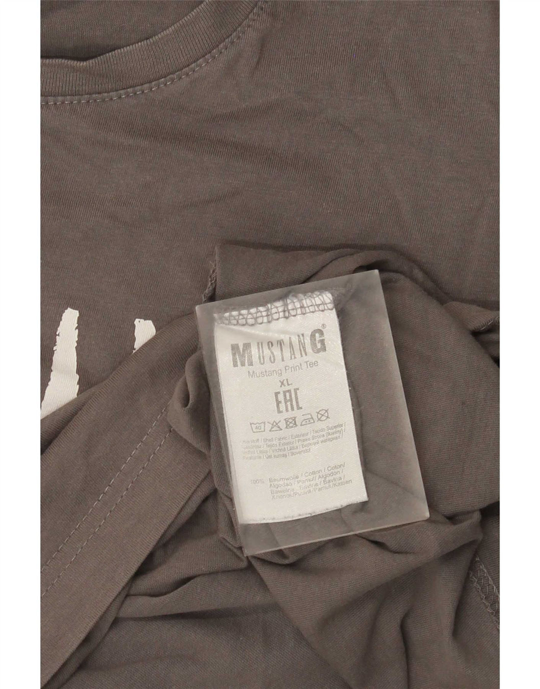Mustang Herren-T-Shirt mit Grafik, XL, graue Baumwolle