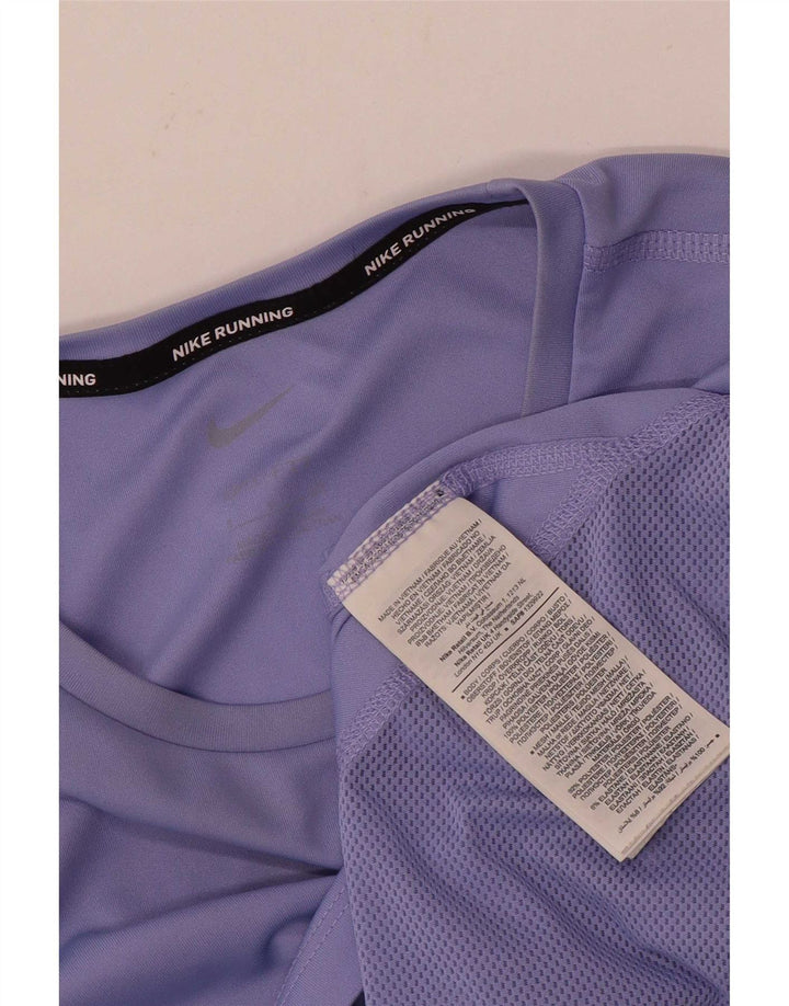 Nike Damen Dri Fit T-Shirt Top UK 10 Small Lila Polyester
