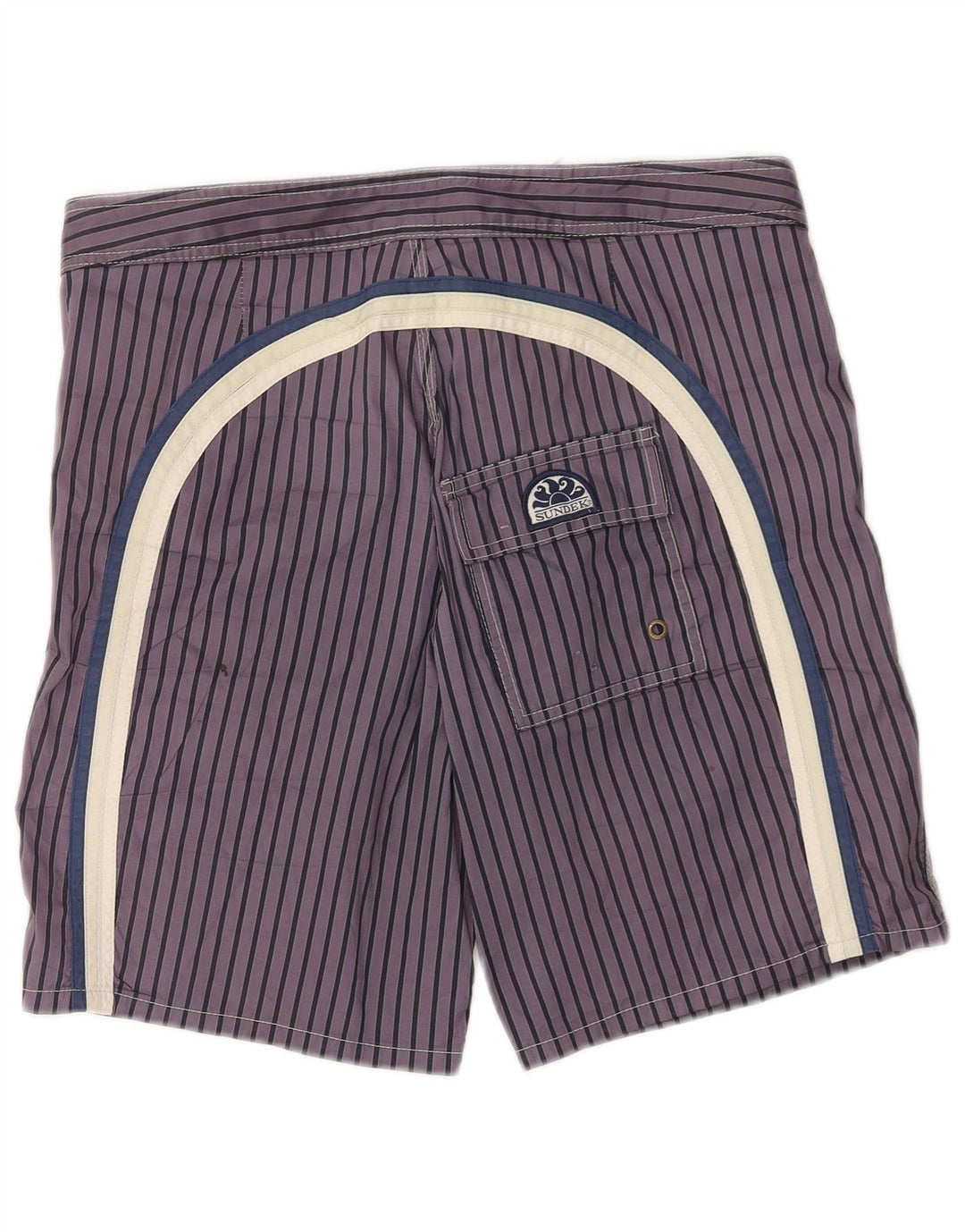 Sundek Herren-Badeshorts, groß, violett, Nadelstreifen, Polyester