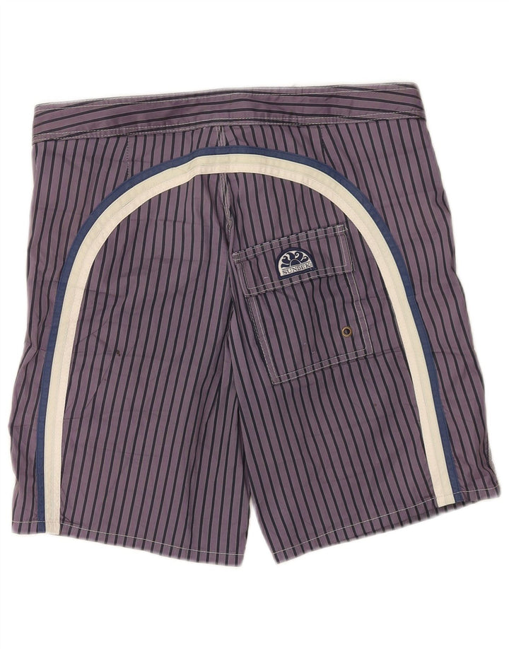 Sundek Herren-Badeshorts, groß, violett, Nadelstreifen, Polyester