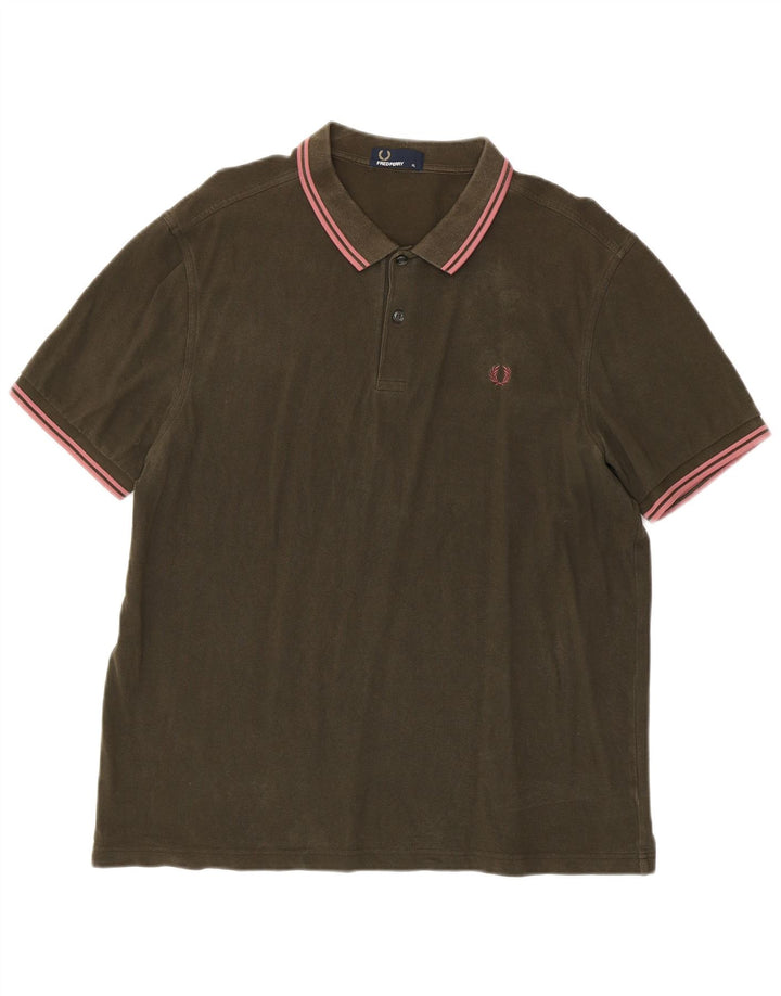 Fred Perry Herren Poloshirt XL Khaki Baumwolle