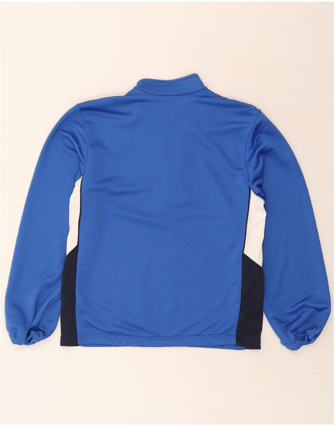 NIKE Mens Dri Fit Pullover Tracksuit Top UK 36/38 Small Blue Colourblock Vintage Nike and Second-Hand Nike from Messina Hembry 