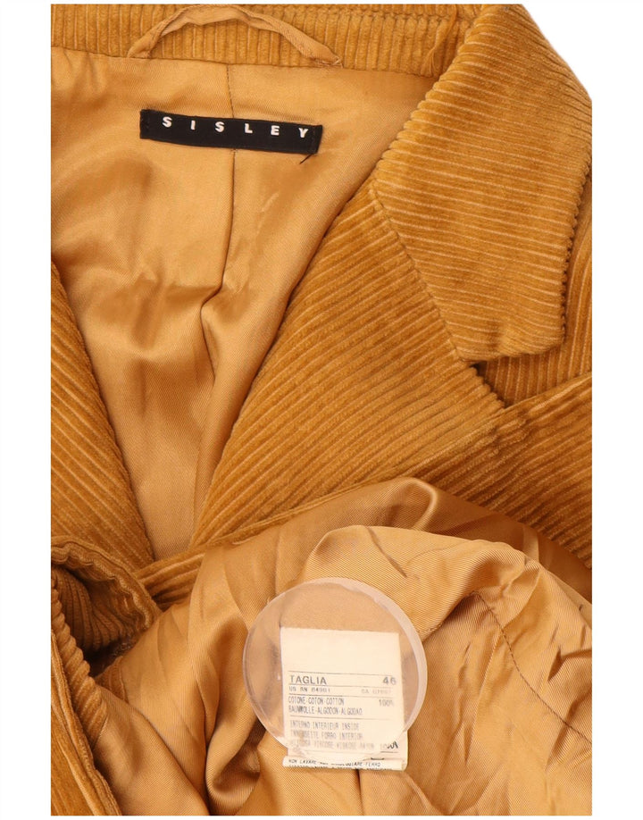 Sisley Herren-Blazer aus Cord mit 3 Knöpfen, UK 46, 3XL, braune Baumwolle