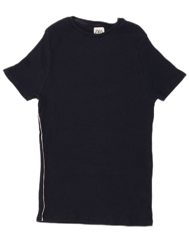 Zara Herren T-Shirt Top Medium Marineblau