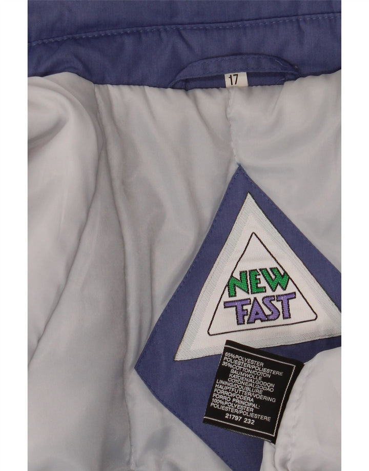 Neuer Fast Damen-Windbreaker-Mantel UK 16 Large Blau Polyester