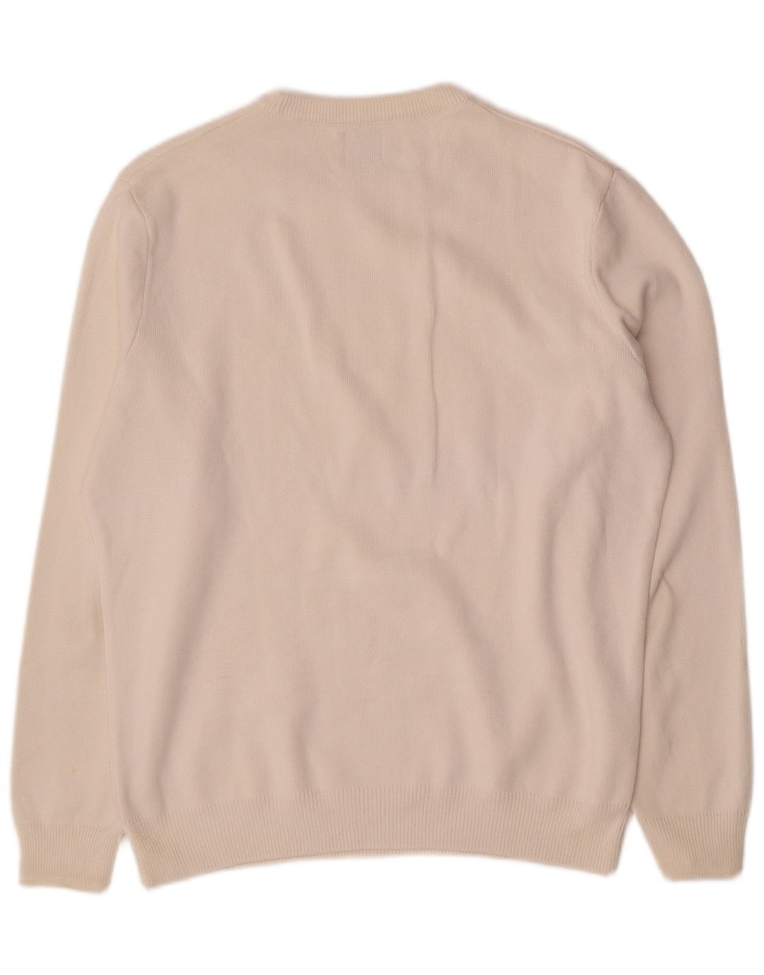 Zara Herren-Pullover mit Rundhalsausschnitt, mittlere, cremefarbene Baumwolle