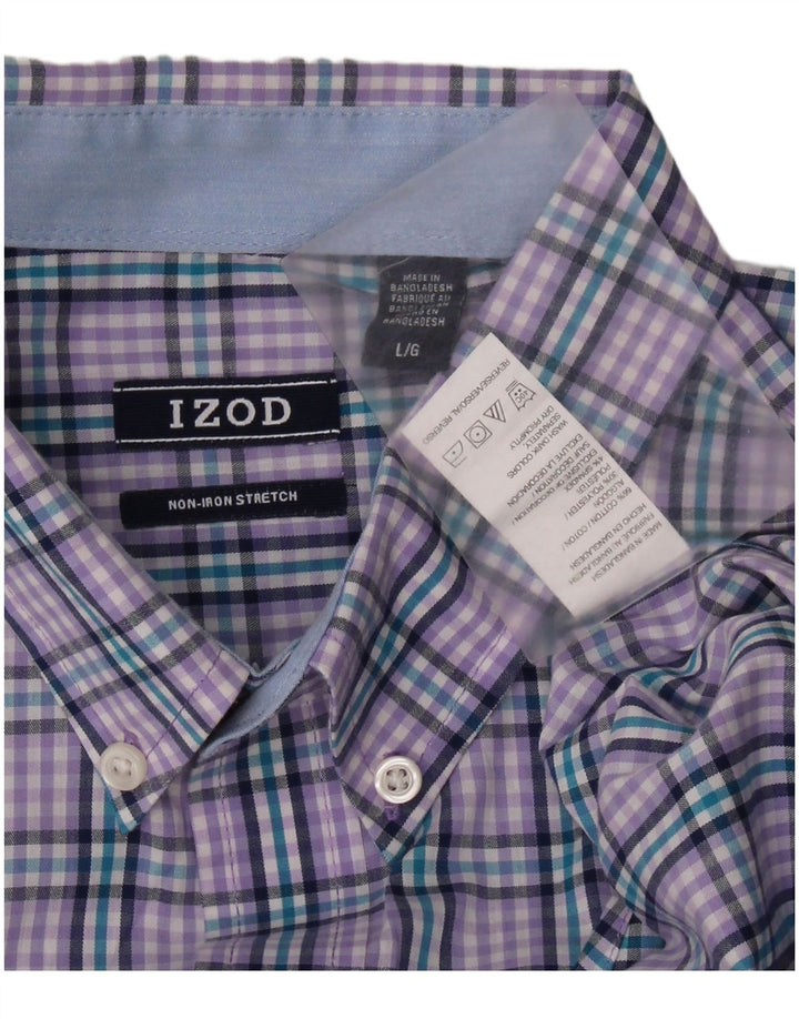 IZOD Herren-Flanellhemd, groß, violett, kariert, Baumwolle