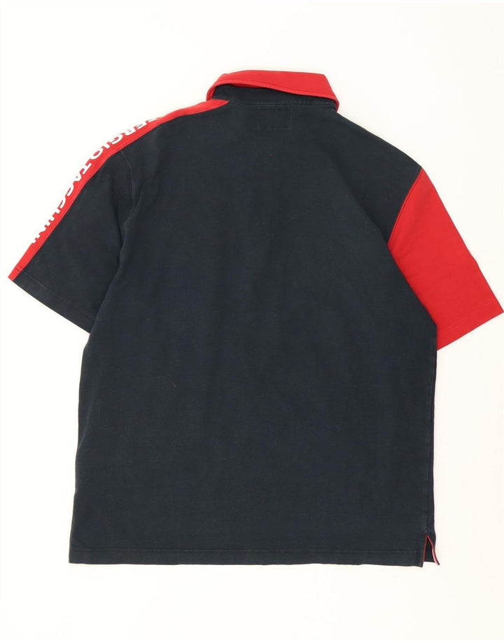 Sergio Tacchini Herren-Poloshirt mit Grafik, groß, Marineblau, Farbblock