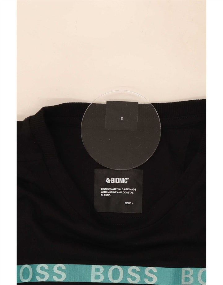 Hugo Boss Herren-T-Shirt mit Grafik, Größe S, schwarze Baumwolle