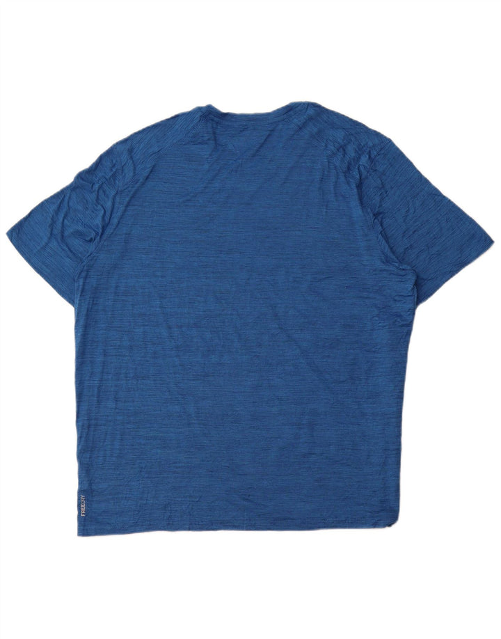 EDDIE BAUER Herren T-Shirt Top XL Blau geflecktes Polyester