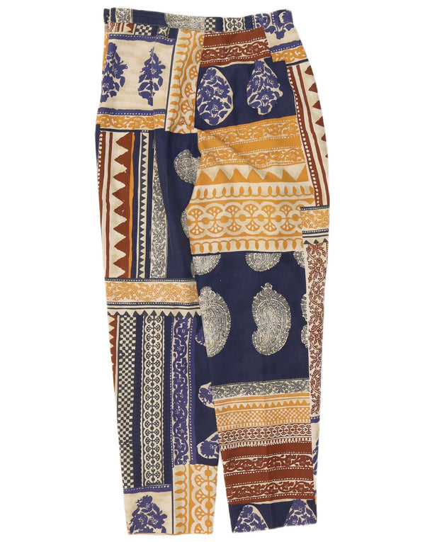 Vintage Damen Tapered Hose UK 14 Large W28 L30 Mehrfarbig Paisley