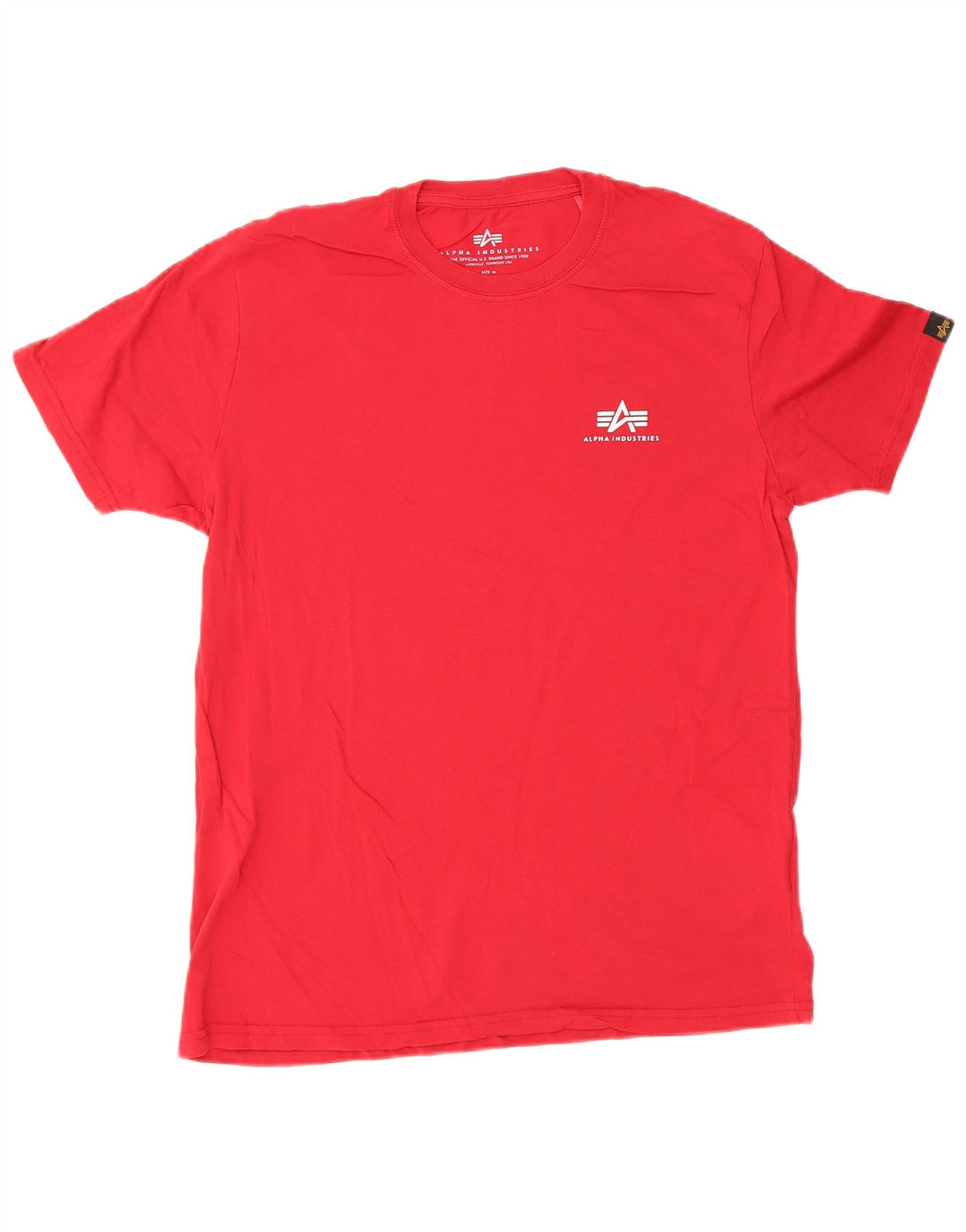 Alpha Industries Herren T-Shirt Top Mittelrote Baumwolle