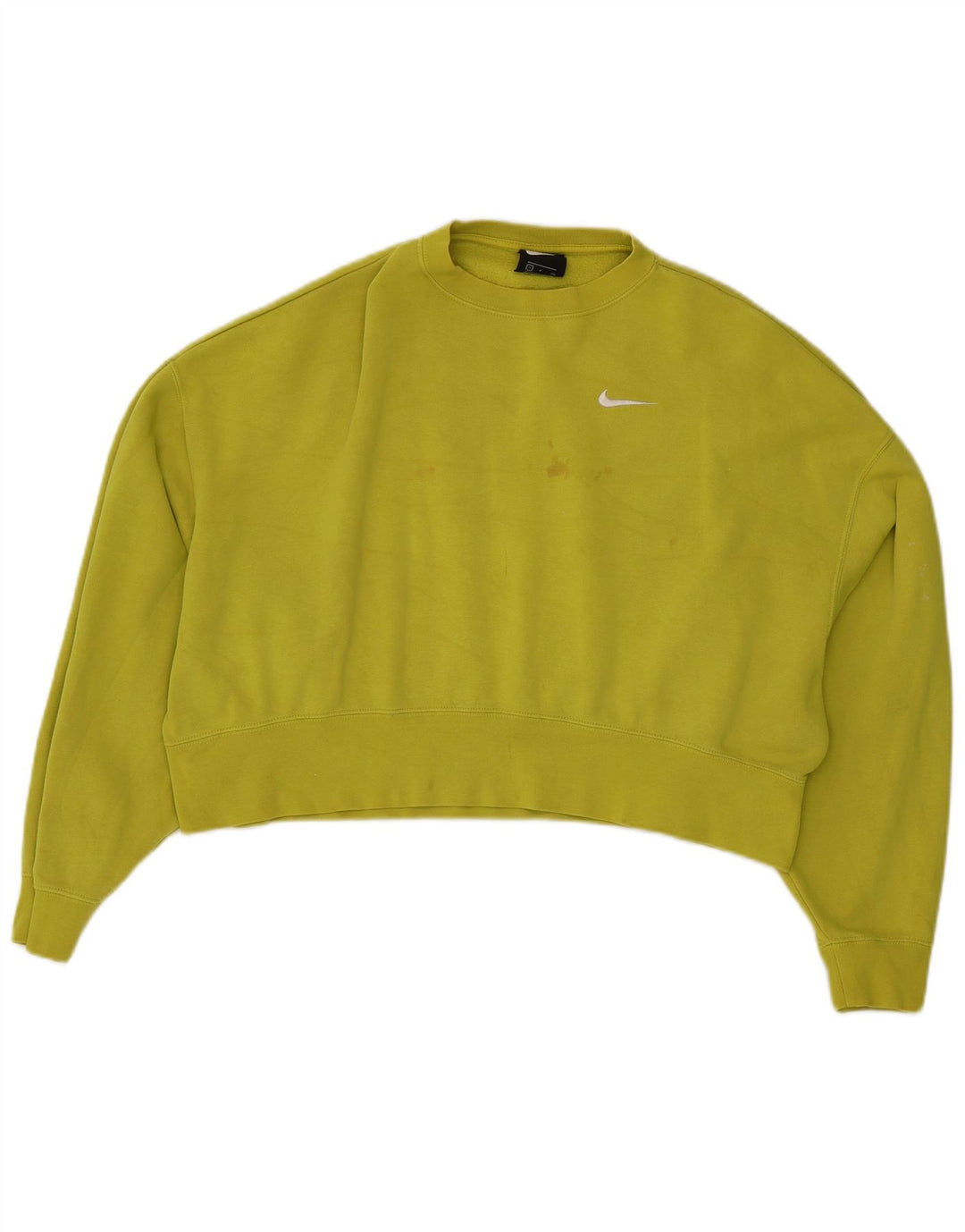 Nike Womens Crop Oversized Sweatshirt Pullover UK 10 Small Grüne Baumwolle