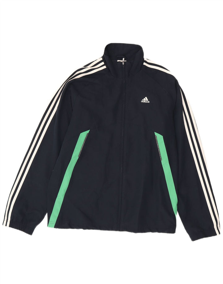 Adidas Herren-Trainingsanzug-Top-Jacke, UK 38/40, mittleres Marineblau, Farbblock