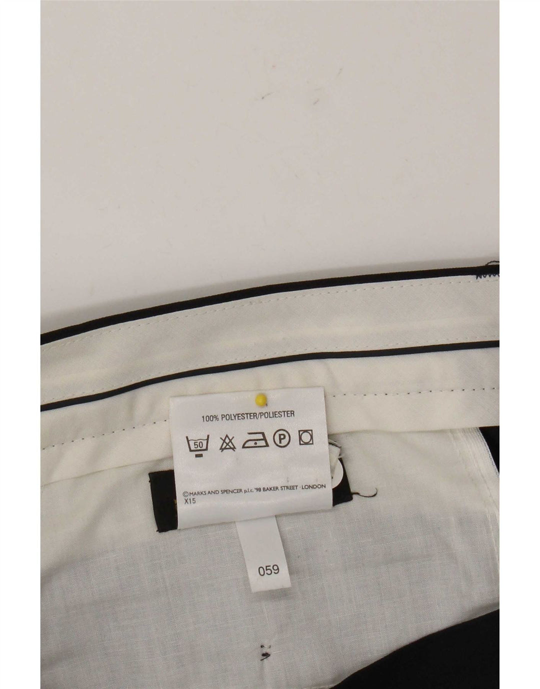 Marks & Spencer Herren-Anzughose mit Pegged-Anzug, W34 L26, marineblaues Polyester