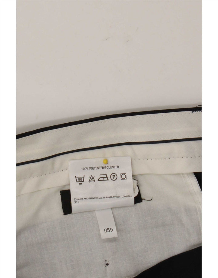 Marks & Spencer Herren-Anzughose mit Pegged-Anzug, W34 L26, marineblaues Polyester