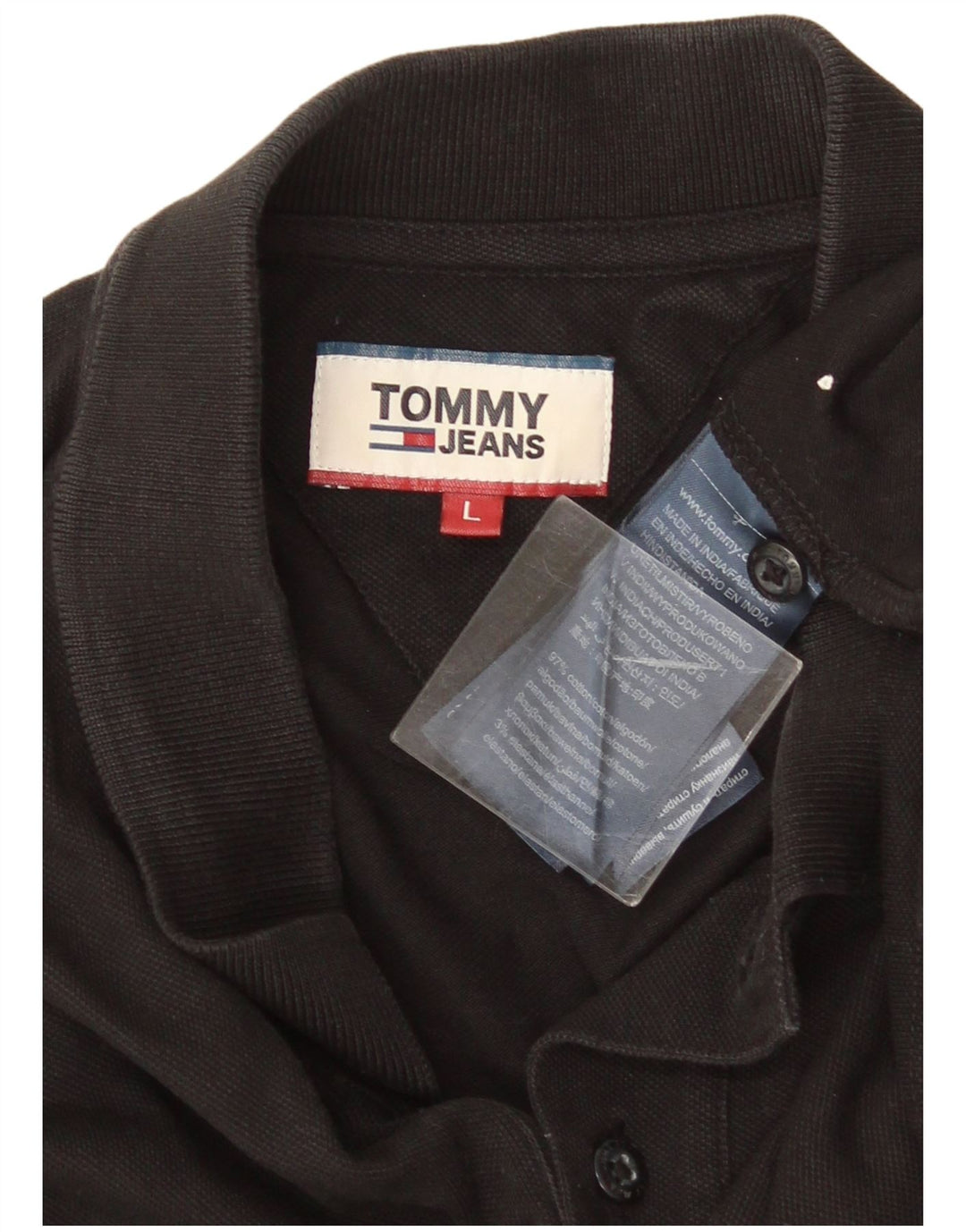 Tommy Hilfiger Herren-Poloshirt, große schwarze Baumwolle