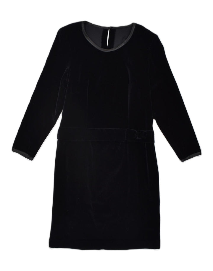 VINTAGE Womens Long Sleeve Basic Dress UK 10 Small Black | Vintage | Thrift | Second-Hand | Used Clothing | Messina Hembry 
