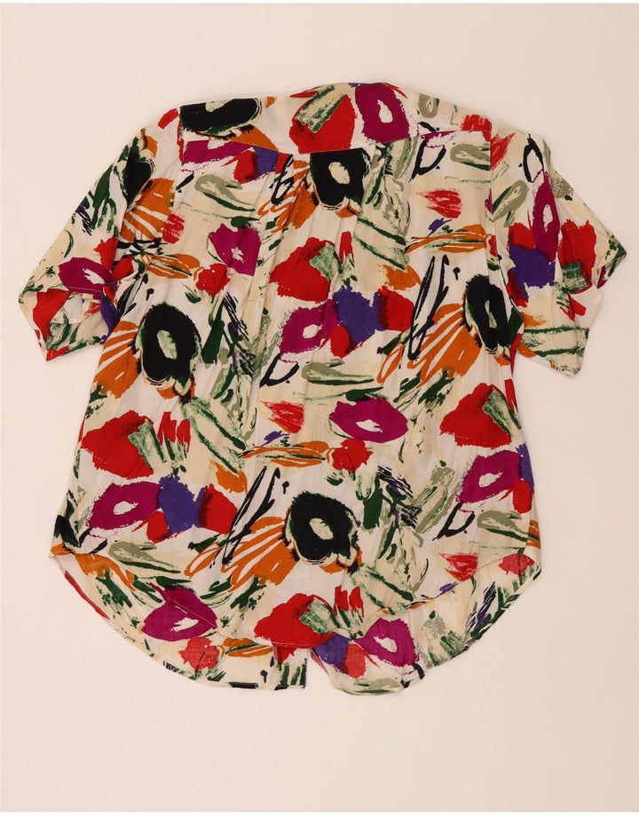 VINTAGE Womens Abstract Pattern Shirt Blouse UK 14 Medium Multicoloured Vintage Vintage and Second-Hand Vintage from Messina Hembry 