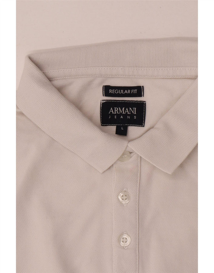 Armani Jeans Poloshirt für Jungen, reguläre Passform, 15–16 Jahre, Größe L, Weiß