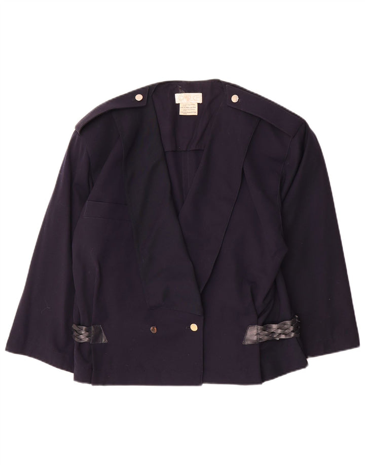 Complice Damen-Blazerjacke im Militär-Stil mit 3/4-Ärmeln, EU 40, mittleres Marineblau