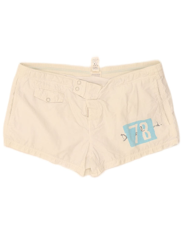 Diesel Womens Low Waist Graphic Casual Shorts Medium W30 Weiße Baumwolle
