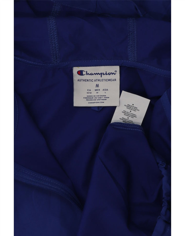 Champion Herren-Regenjacke mit grafischer Kapuze, UK 38, Mittelblau, Polyester