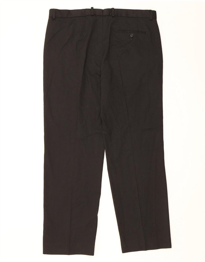 Marks & Spencer Herren-Anzughose mit normaler Passform, W38, L31, schwarzes Polyester