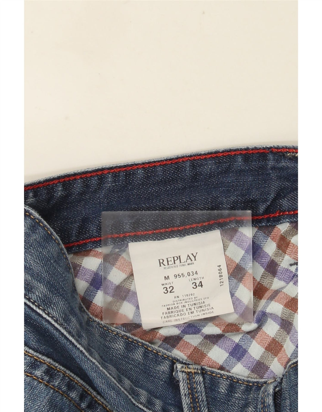 REPLAY Herren Straight Jeans W32 L34 Blaue Baumwolle