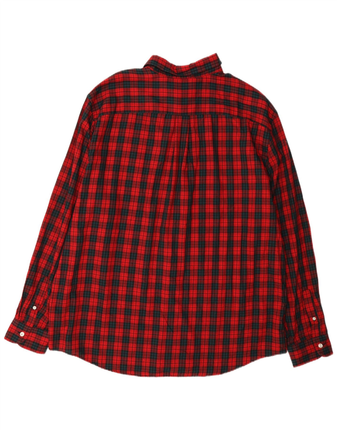 Chaps Herren-Flanellhemd 2XL, rot kariert, Baumwolle