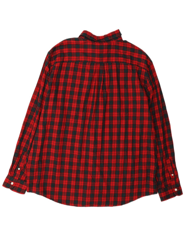 Chaps Herren-Flanellhemd 2XL, rot kariert, Baumwolle