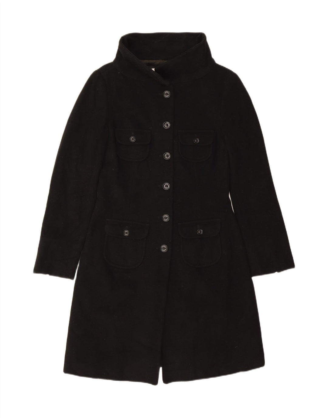 ZARA Womens Overcoat UK 10 Small Black Wool Vintage Zara and Second-Hand Zara from Messina Hembry 