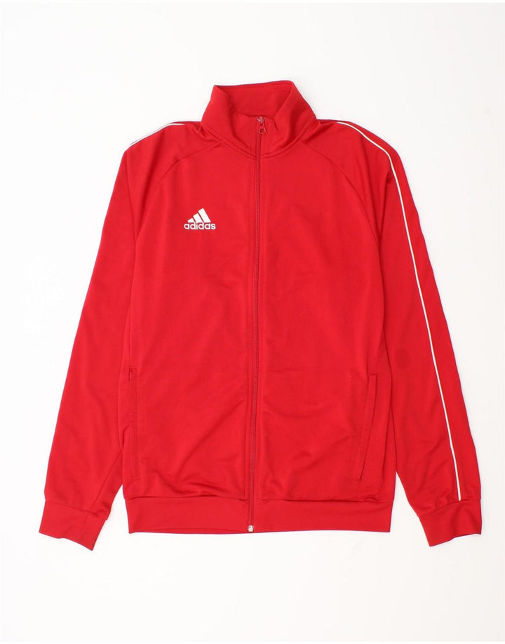 Adidas Herren-Trainingsanzug-Top-Jacke aus mittelrotem Polyester