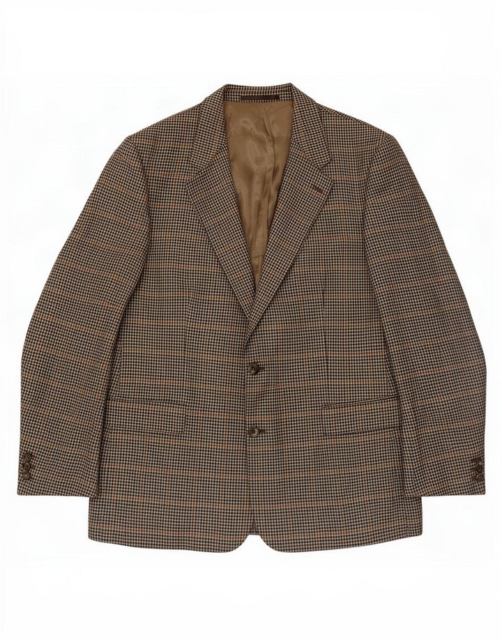 BROOK TAVERNER Herren-Blazer mit 2 Knöpfen, UK 46 3XL, grauer Hahnentrittmuster